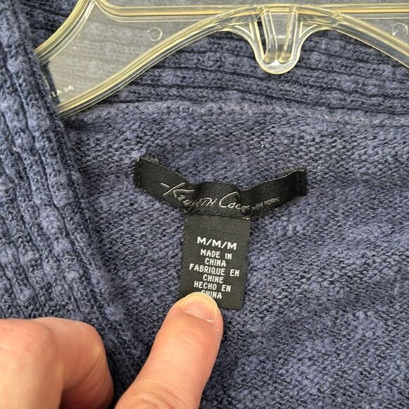 Kenneth Cole New York | Women’s Open Front Shawl Navy Blue Sweater Cardigan - Picture 12 of 16